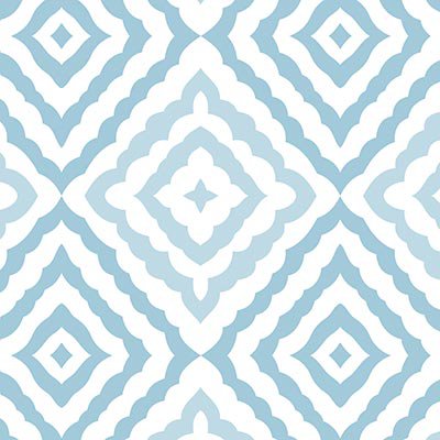Blue scalloped diamond pattern