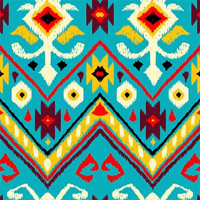 Ethnic pattern on blue