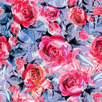 Painted roses on lavender background