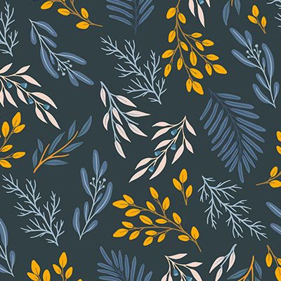 Blue, yellow and pink branches