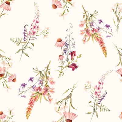 Hand drawn summer flowers