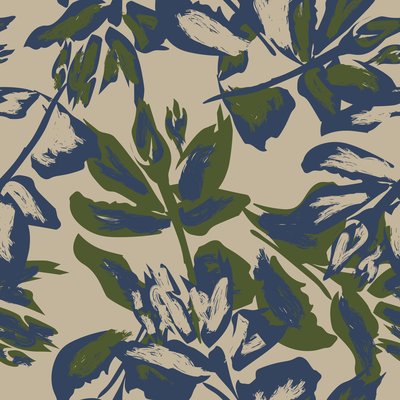 Abstract blue and green leaves