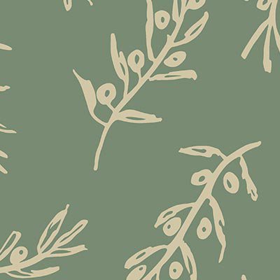 Hand painted abstract branches with berries